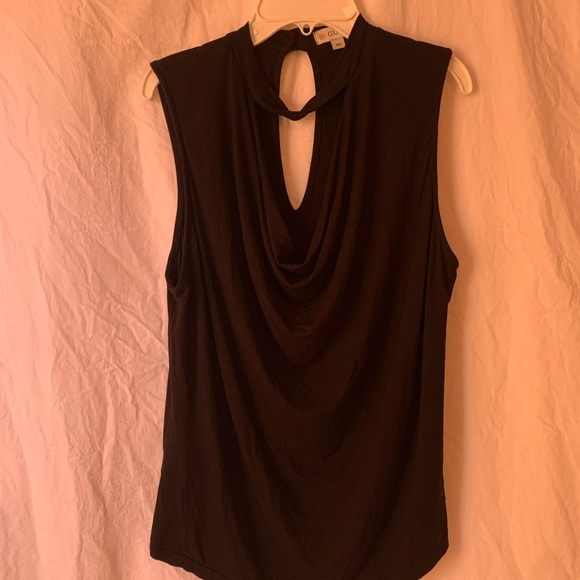 Guess sleeveless top cowl neckline M button back collar - Picture 3 of 10
